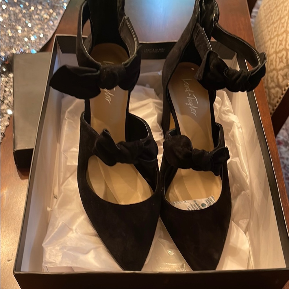 Lord & Taylor Black Heels with Ankle Straps
